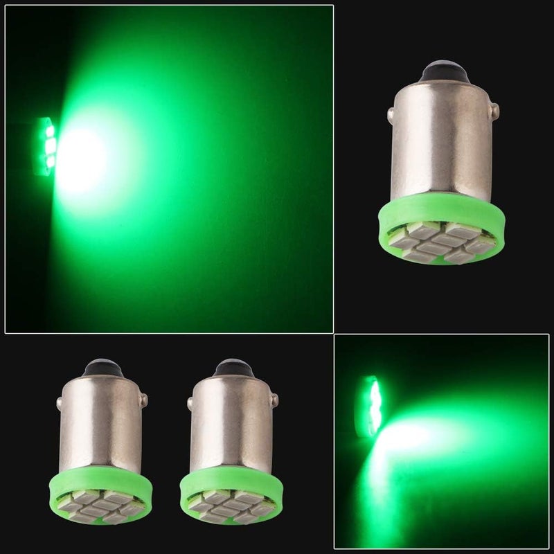 Grandview BA9 BA9S 53 57 1895 64111 Car Vehicle BA9S Green Super Bright LED Bulbs Used for Side Door Courtesy Lights Map Lights-Pack of 10 - Image 3